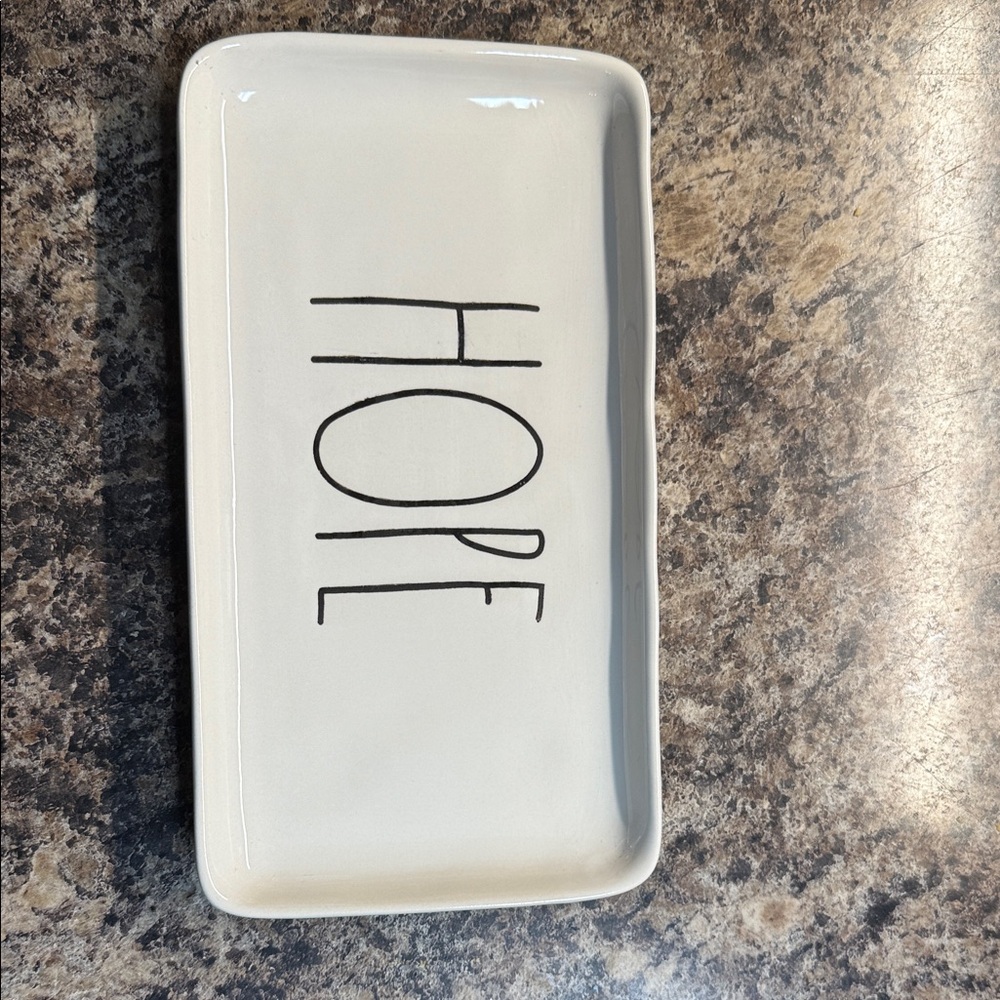 Rae Dunn White 'Hope' Tray